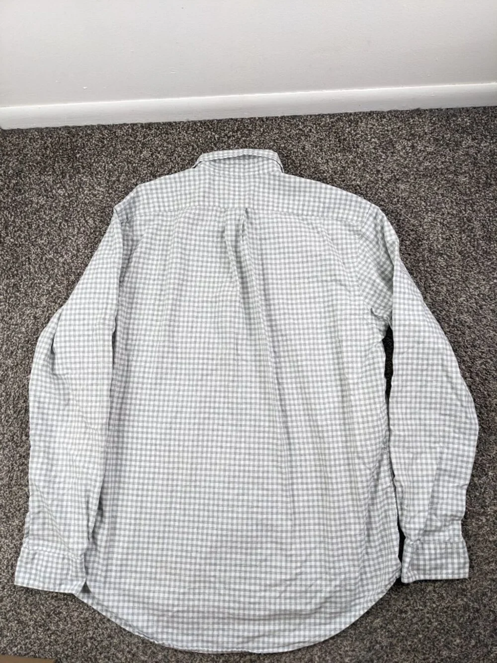 Polo Ralph Lauren Shirt Oxford L/S Button Down Gingham Checked Gray Mens Large